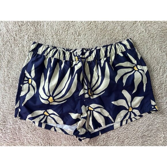 ASOS DESIGN swim shorts in super short length in daisy print in navy Size L New - Picture 5 of 13